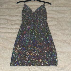 Lovely Day Mini Dress Sparkly Light Grey
